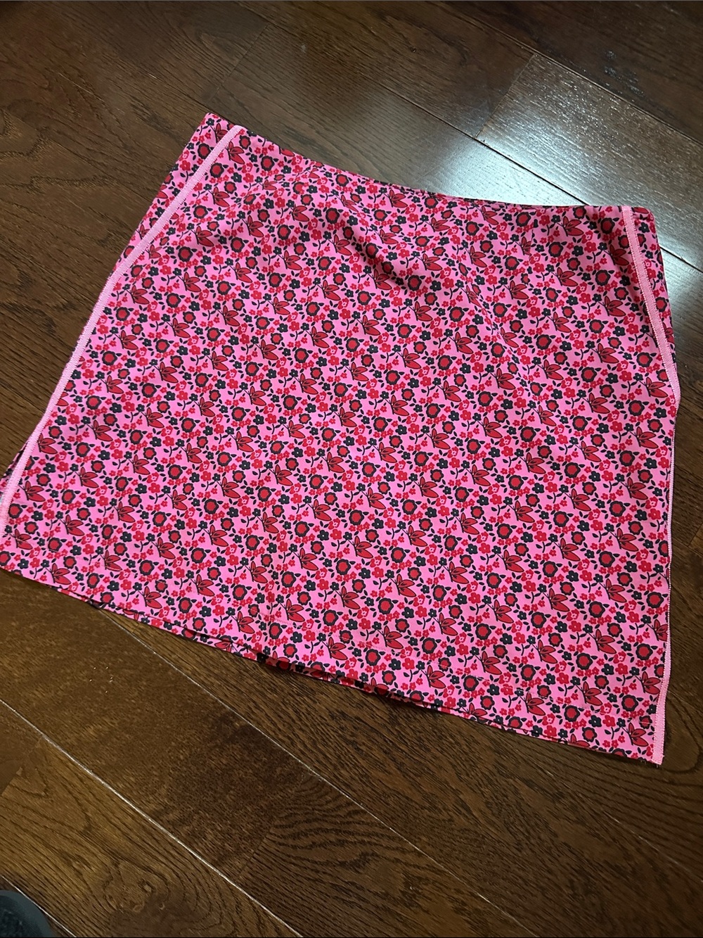 Vibrant Pink Floral Mini Skirt